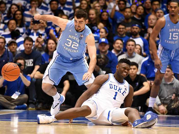 Zion Williamson’s shoe breaks vs UNC